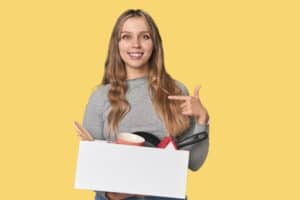 College Student Getting Materials Ready